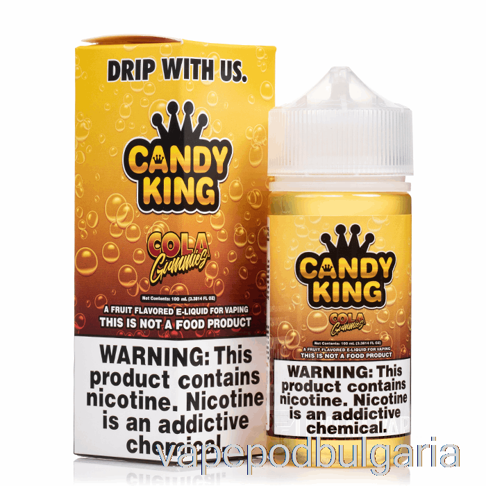 Vape 10000 Дръпки Cola Gummies - Candy King - 100ml 0mg